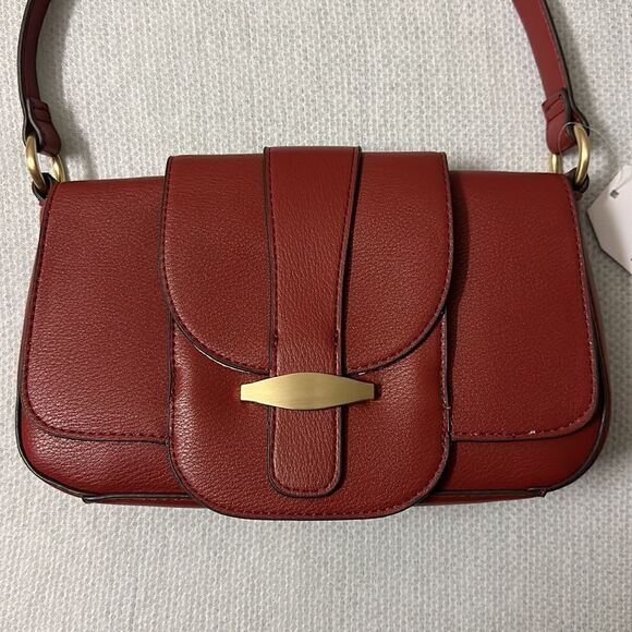 TIME and TRU Small Burgundy Pebbled Faux Leather Hobo Bag Purse - Picture 2 of 14